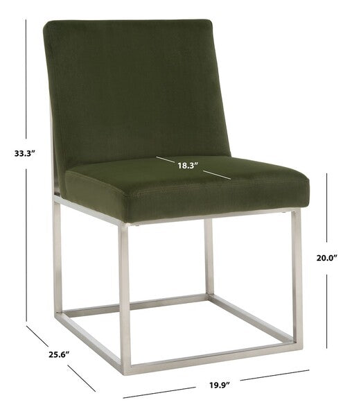 Safavieh Jenette Dining Chair - Forest Green | Dining Chairs | Modishstore - 3
