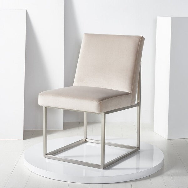 Safavieh Jenette Dining Chair - Taupe and Silver | Dining Chairs | Modishstore