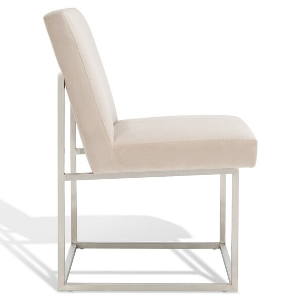 Safavieh Jenette Dining Chair - Taupe and Silver | Dining Chairs | Modishstore - 4