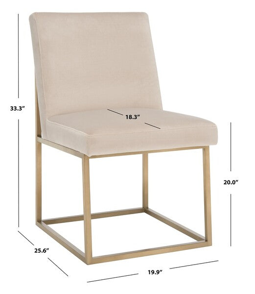Safavieh Jenette Dining Chair - Taupe and Gold | Dining Chairs | Modishstore - 3