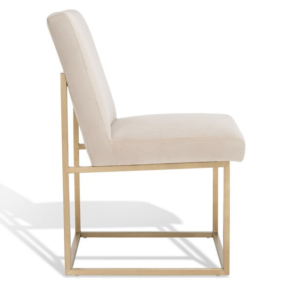 Safavieh Jenette Dining Chair - Taupe and Gold | Dining Chairs | Modishstore - 4