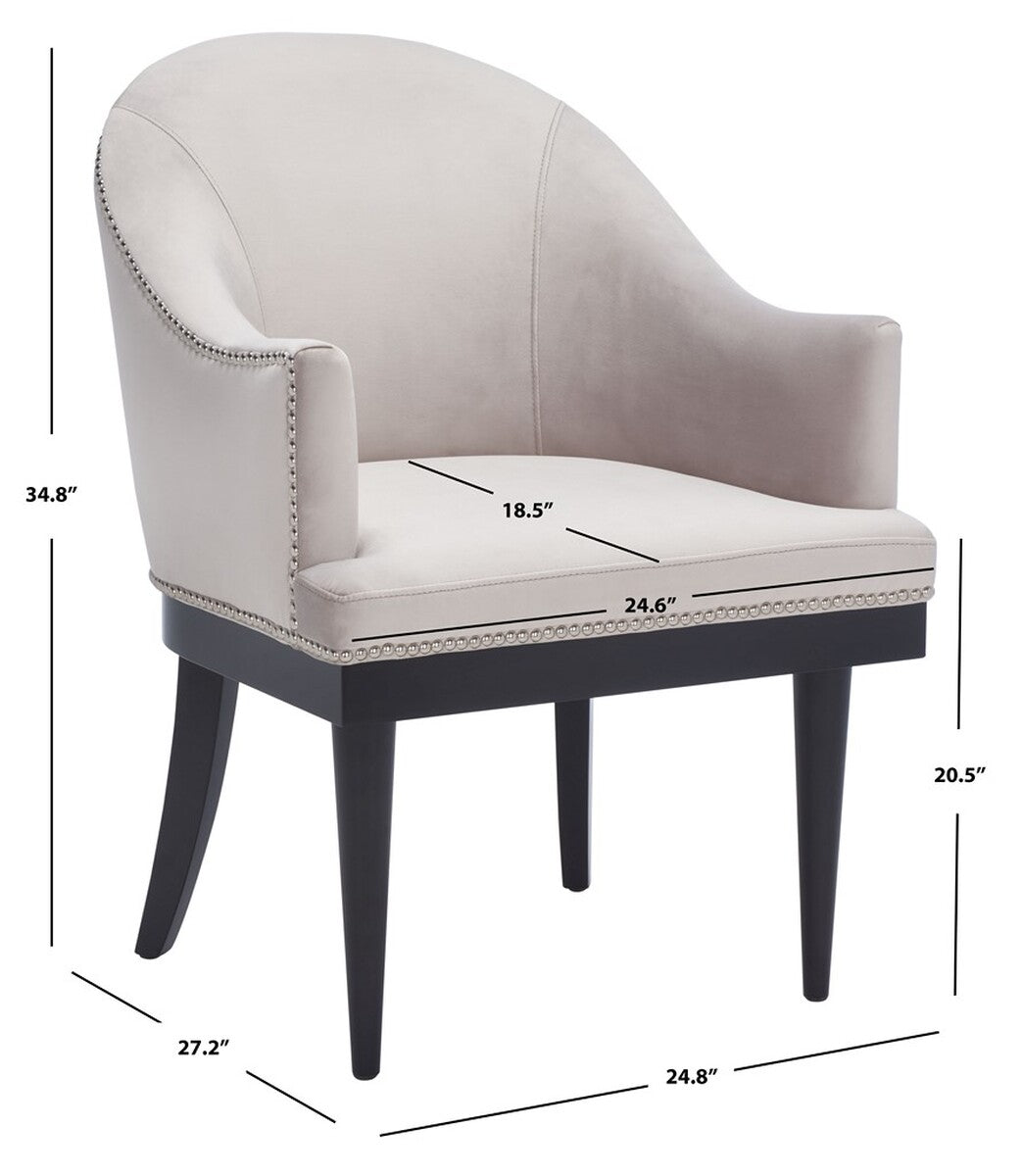 Safavieh Maynard Velvet Arm Chair | Armchairs | Modishstore - 4