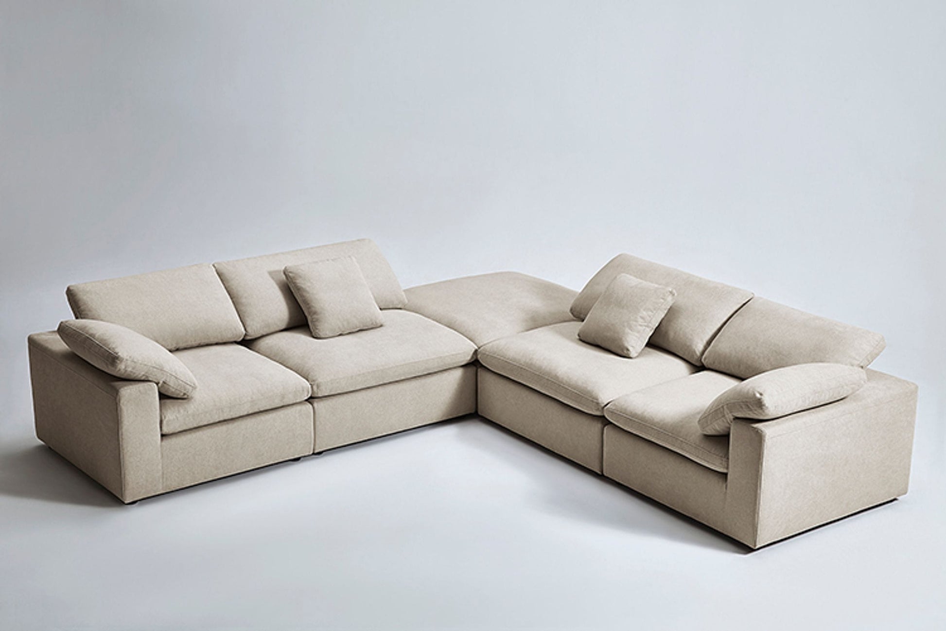 Divani Casa Kramer - Modern Modular Cream Fabric Sectional Sofa-2