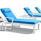 Renava Tampa Outdoor Blue & White Sun Bed & End Table Set-2