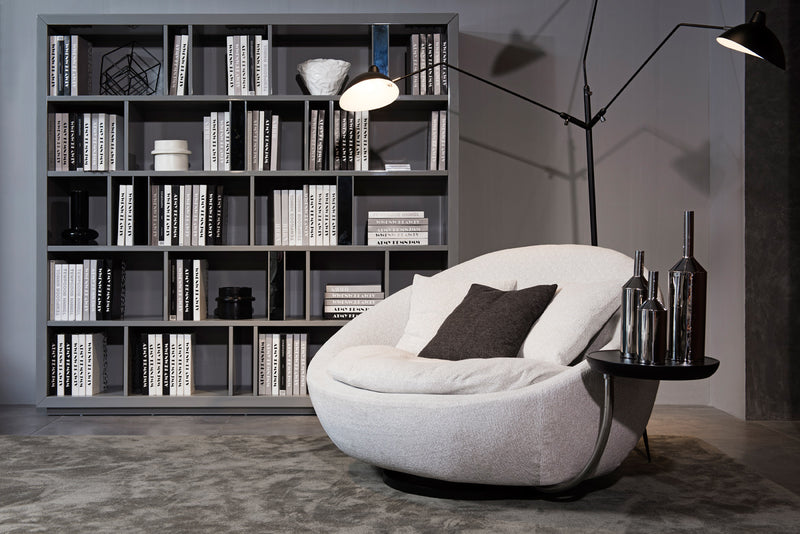 Divani Casa Alba Modern Grey Fabric Chair w/ Tray | Lounge Chairs | Modishstore