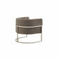 Modrest Landau - Modern Grey Velvet & Stainless Steel Accent Chair-4