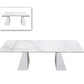Modrest Latrobe - Modern White Ceramic Quartz 118" Extendable Dining Table | Dining Tables | Modishstore