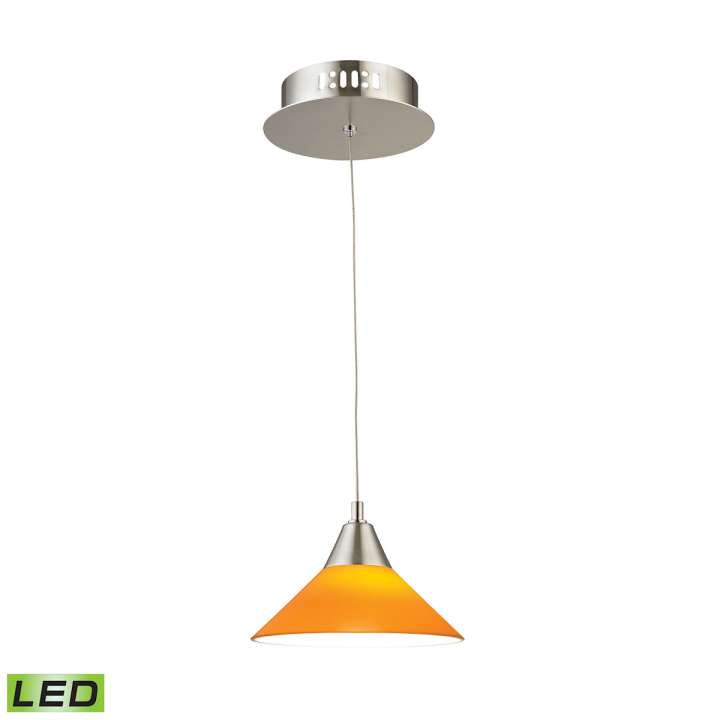 Cono Single Led Pendant Complete with Yellow Glass Shade and Holder | Pendant Lamps | Modishstore