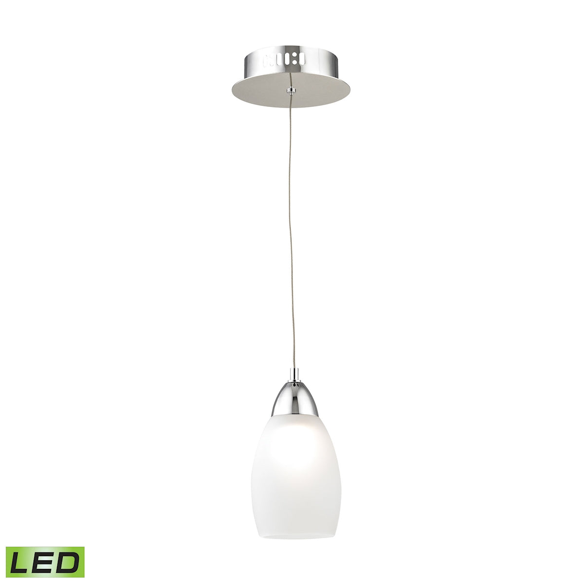 Buro Single Led Pendant Complete with White Glass Shade and Holder ELK Lighting | Pendant Lamps | Modishstore