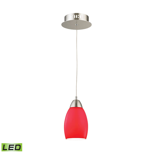 Buro Single Led Pendant Complete with Red Glass Shade and Holder ELK Lighting | Pendant Lamps | Modishstore