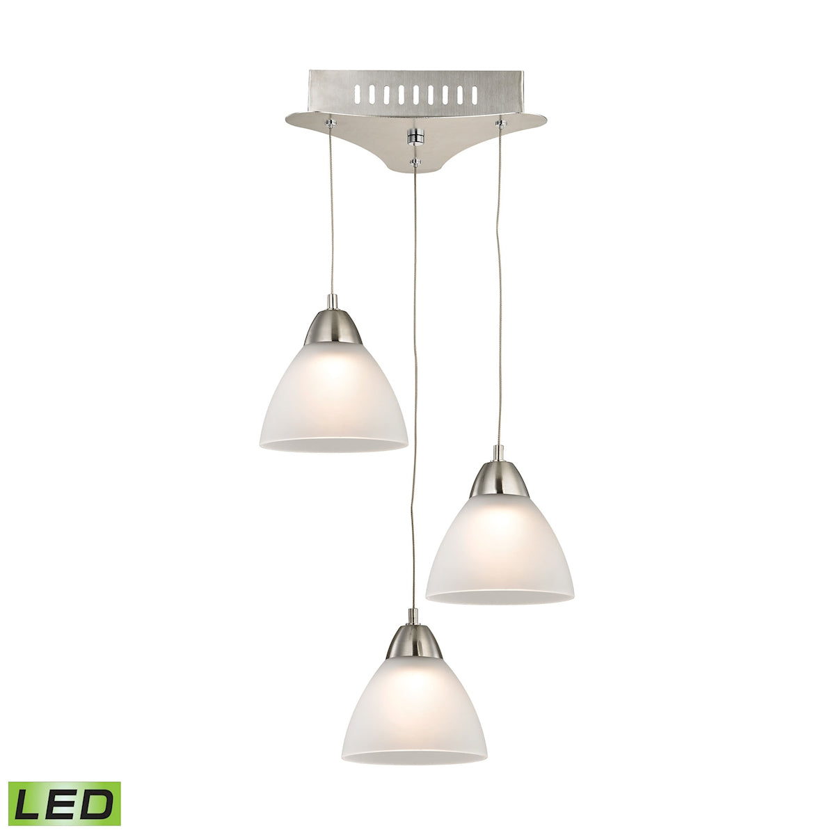 ELK Milan 1-Light Mini Pendant in Satin Nickel with Simple White Glass - Includes Adapter Kit ELK Lighting | Pendant Lamps | Modishstore