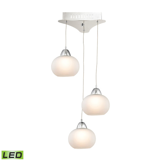 ELK Ciotola Triple Led Pendant Complete with Whiteglass Shade and Holder ELK Lighting | Pendant Lamps | Modishstore