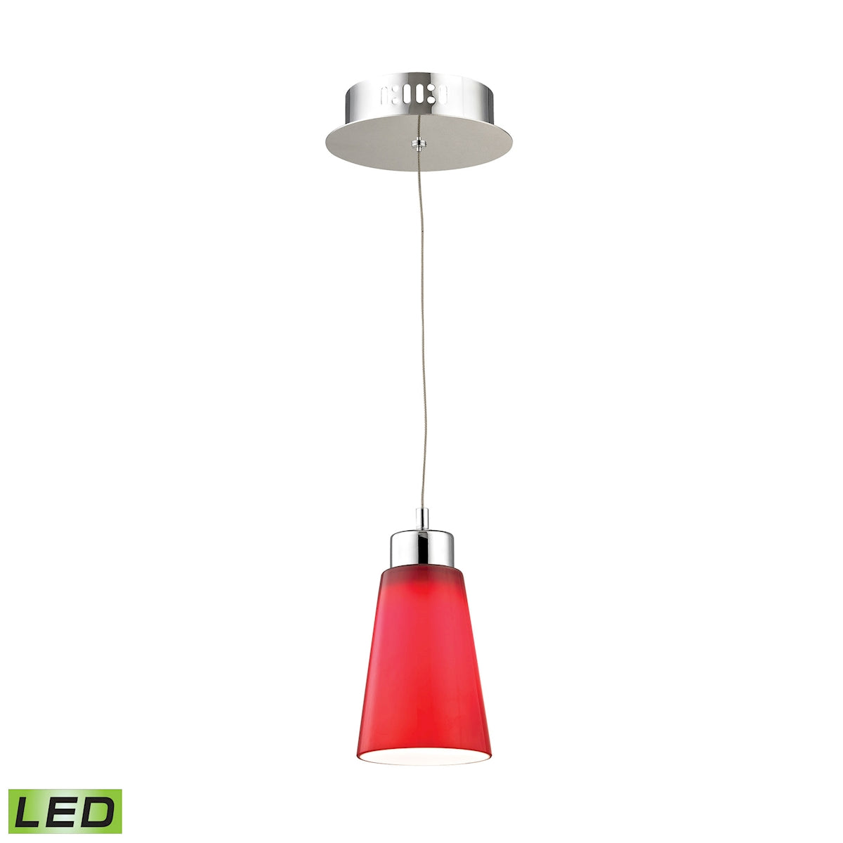 Coppa Single Led Pendant Complete with Red Glass Shade and Holder ELK Lighting LCA501-11-15 | Pendant Lamps | Modishstore