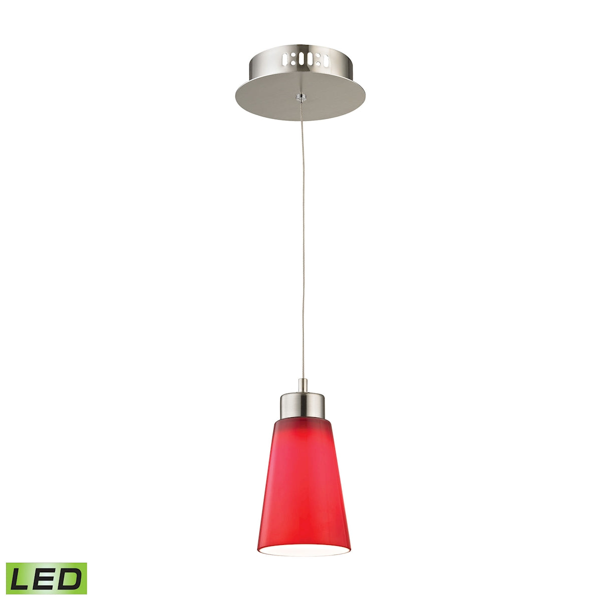 Coppa Single Led Pendant Complete with Red Glass Shade and Holder ELK Lighting LCA501-11-16M | Pendant Lamps | Modishstore