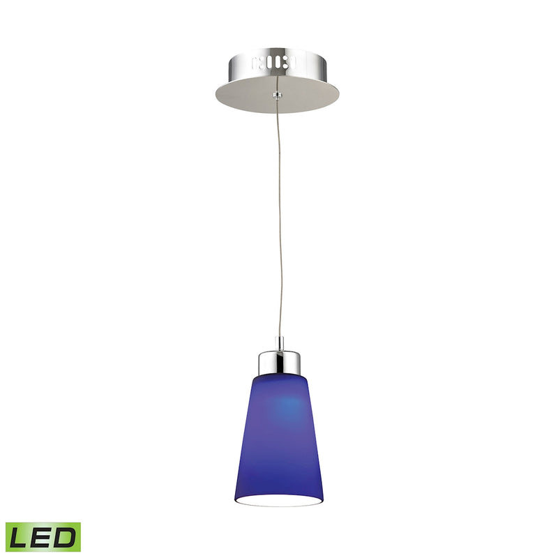 Coppa Single Led Pendant Complete with Blue Glass Shade and Holder ELK Lighting LCA501-7-15 | Pendant Lamps | Modishstore