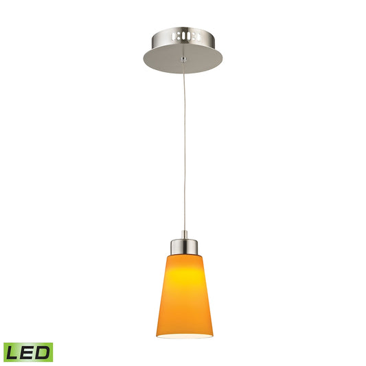 Coppa Single Led Pendant Complete with Yellow Glass Shade and Holder ELK Lighting LCA501-8-16M | Pendant Lamps | Modishstore