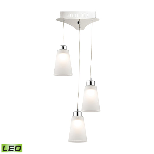 Coppa Triple Led Pendant Complete with White Glass Shade and Holder ELK Lighting LCA503-10-15 | Pendant Lamps | Modishstore
