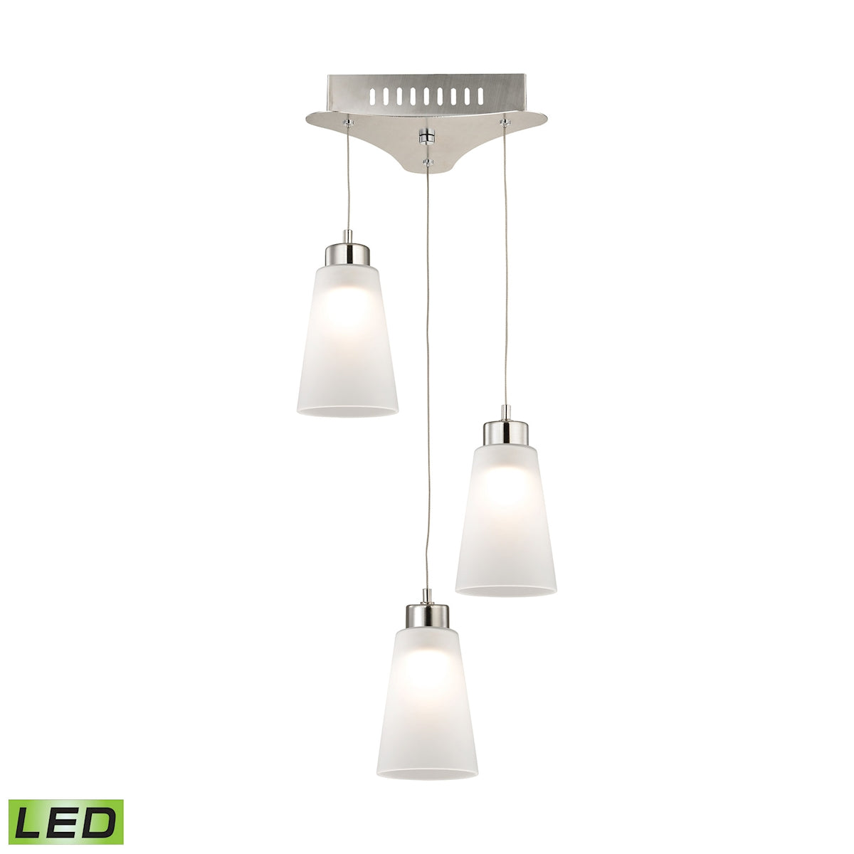 Coppa Triple Led Pendant Complete with White Glass Shade and Holder ELK Lighting LCA503-10-16M | Pendant Lamps | Modishstore