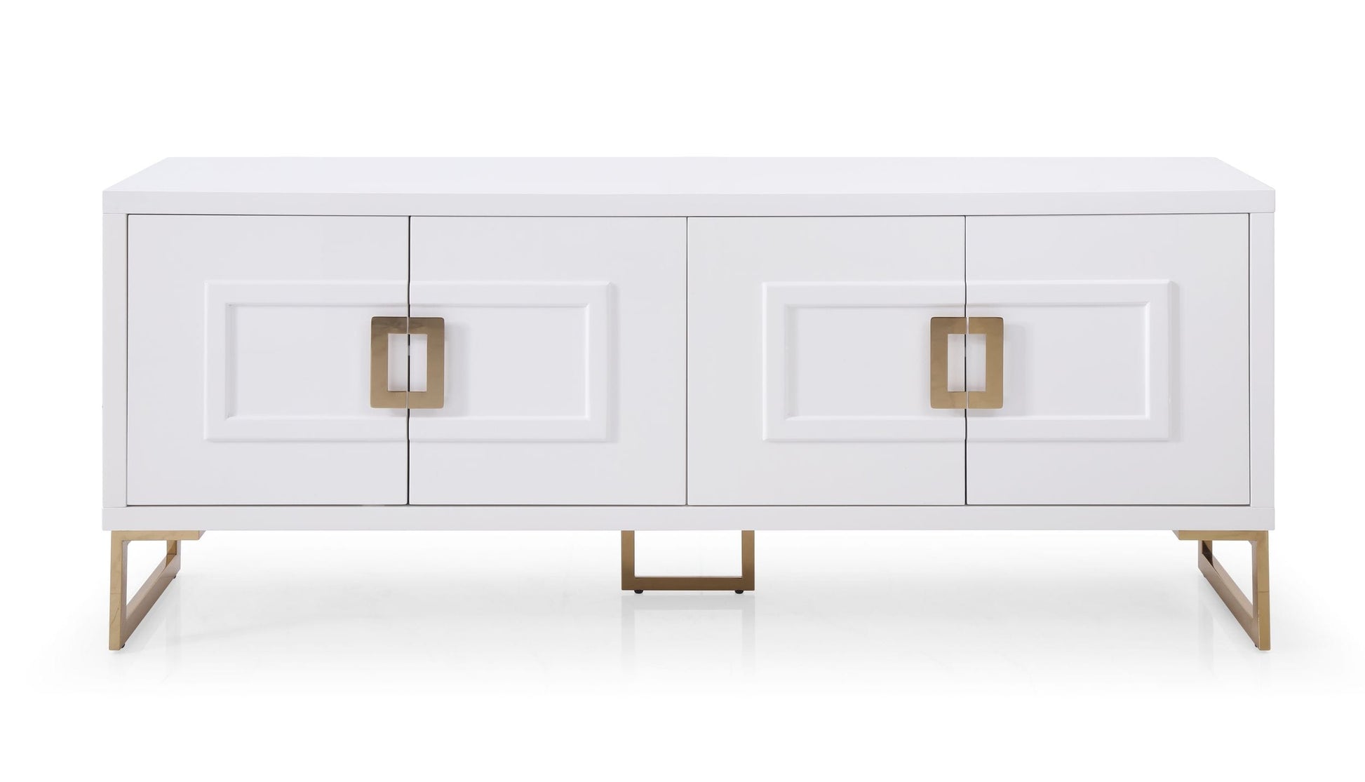 Modrest Leah - Contemporary White High Gloss & Champagne Gold Buffet-2