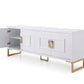 Modrest Leah - Contemporary White High Gloss & Champagne Gold Buffet-4