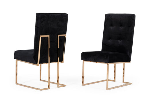 Modrest Legend - Modern Black & Rosegold Dining Chair (Set of 2) | Dining Chairs | Modishstore