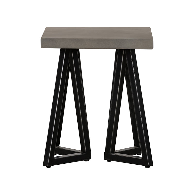 Modrest Richmond Modern Concrete & Black Metal End Table-3