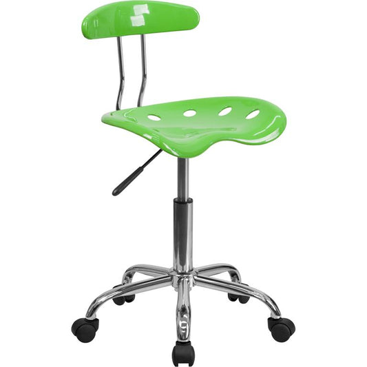 Vibrant Apple Green And Chrome Swivel Task Office Chair With Tractor Seat By Flash Furniture | Office Chairs | Modishstore