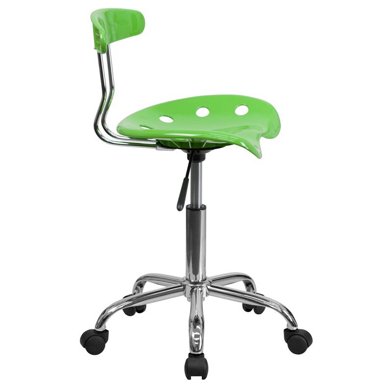 Vibrant Apple Green And Chrome Swivel Task Office Chair With Tractor Seat By Flash Furniture | Office Chairs | Modishstore - 2