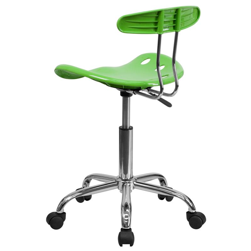 Vibrant Apple Green And Chrome Swivel Task Office Chair With Tractor Seat By Flash Furniture | Office Chairs | Modishstore - 3