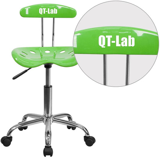 Personalized Vibrant Apple Green And Chrome Swivel Task Office Chair With Tractor Seat By Flash Furniture | Office Chairs | Modishstore