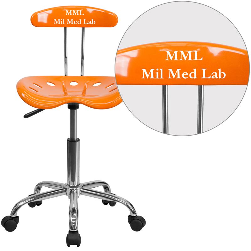 Personalized Vibrant Orange And Chrome Swivel Task Office Chair With Tractor Seat By Flash Furniture | Office Chairs | Modishstore