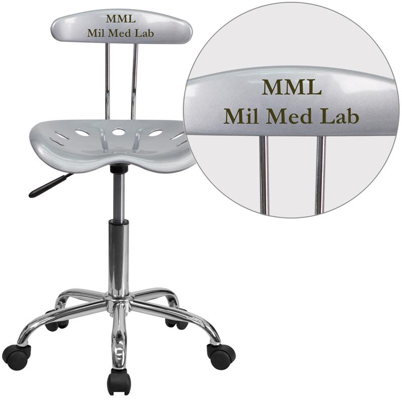Personalized Vibrant Silver And Chrome Swivel Task Office Chair With Tractor Seat By Flash Furniture | Office Chairs | Modishstore - 1