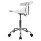 Vibrant White And Chrome Swivel Task Office Chair With Tractor Seat By Flash Furniture | Office Chairs | Modishstore - 3