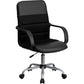Mid-Back Black Leathersoft And Mesh Swivel Task Office Chair With Arms By Flash Furniture | Office Chairs | Modishstore - 1