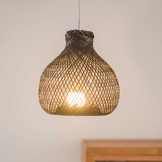 Black Kun Ya Na - Bamboo Pendant Light Shade (10 - 11 Inches) By Thaihome | Pendant Lamps | Modishstore