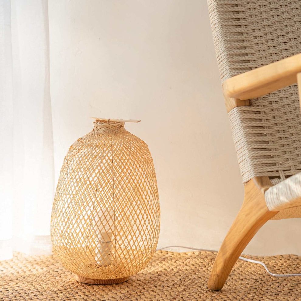 A Na - Bamboo Boho Table Lamp (14- 16 Inches) By Thaihome | Table Lamps | Modishstore - 2