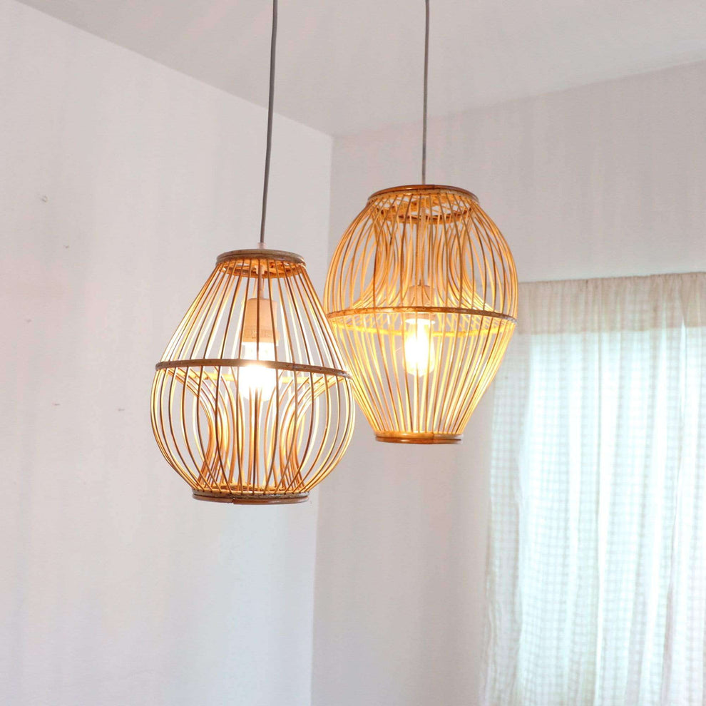 Cha Nai -  Bamboo Pendant Light Shade (25-38 Cm) By Thaihome | Pendant Lamps | Modishstore - 2