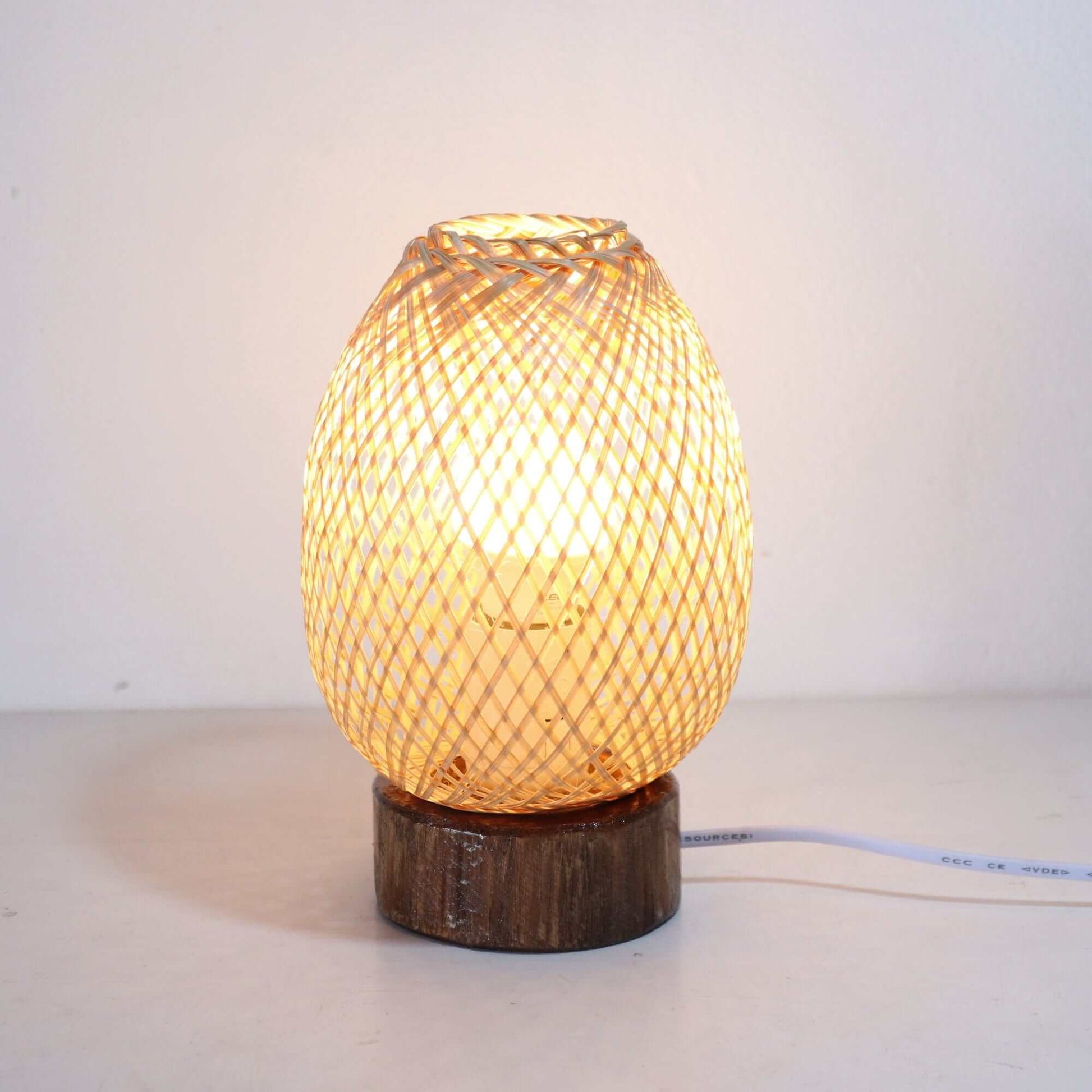 Anan Ta Ya - Boho Bamboo Bedside Lamp By Thaihome | Table Lamps | Modishstore