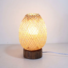 Anan Ta Ya - Boho Bamboo Bedside Lamp By Thaihome