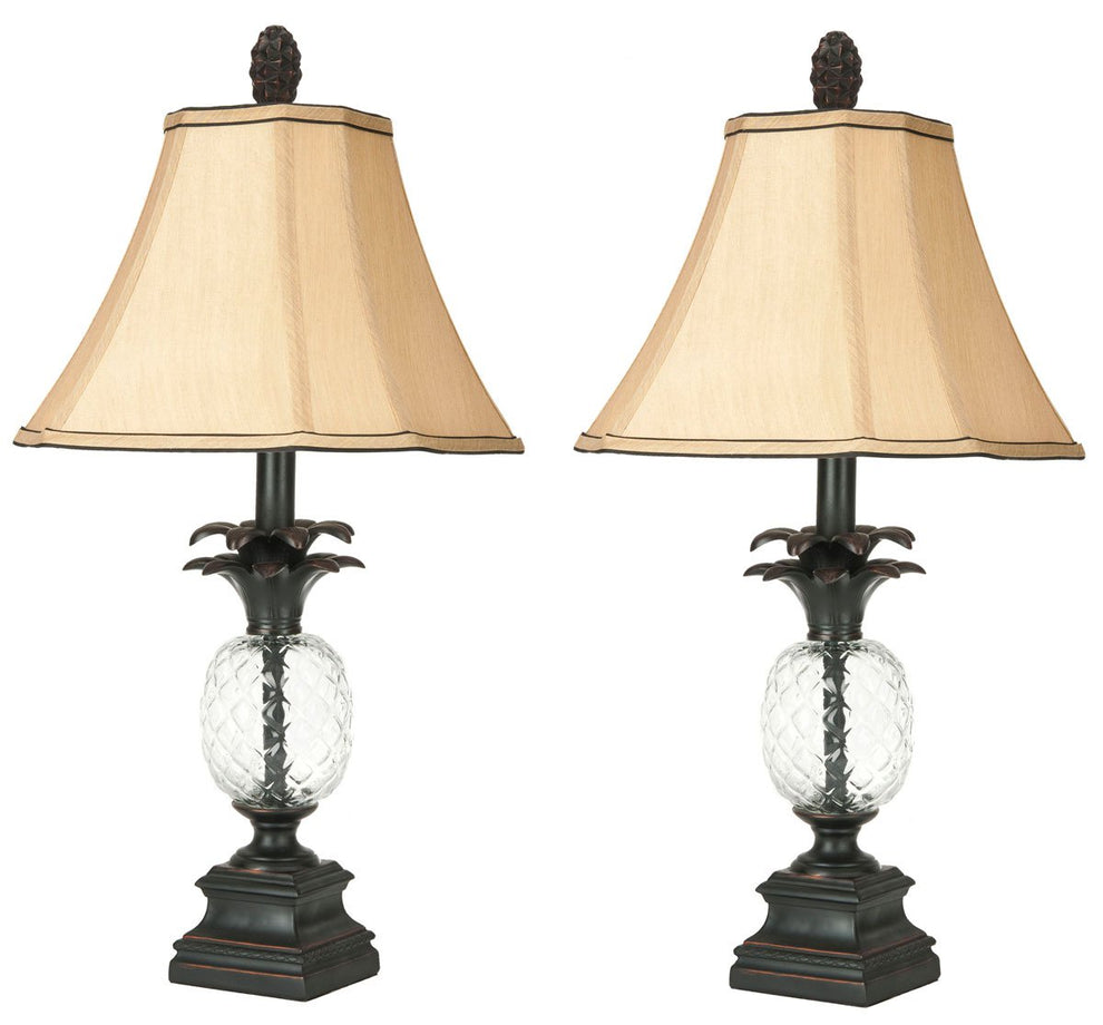 Safavieh Alanna 24-Inch H Glass Pineapple Lamp Set Of 2 - Black | Table Lamps | Modishstore - 2
