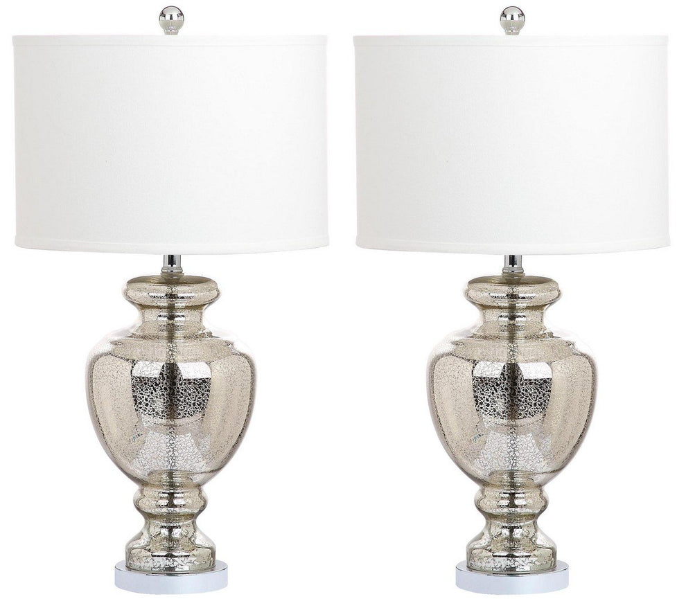 Safavieh Morocco, 28 Inch, Mercury, Glass/Metal Table Lamp Set 2 With Usb Port? Set Of 2 - Mercury | Table Lamps | Modishstore - 2