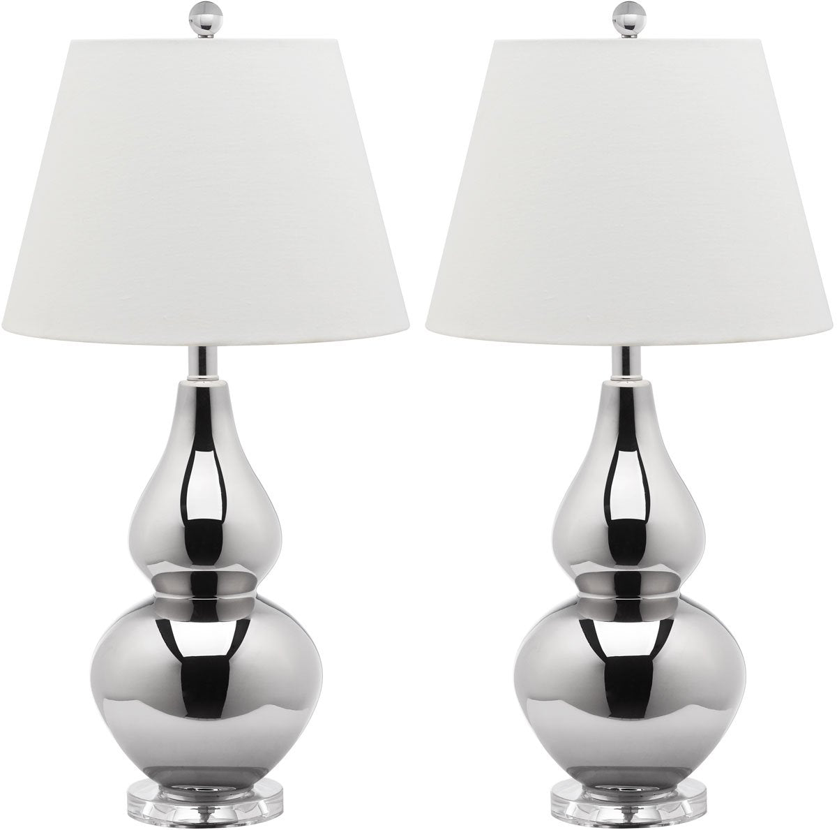 Safavieh Cybil 26-Inch H Double Gourd Lamp (Set Of 2) Set Of 2 - Silver | Table Lamps | Modishstore - 2