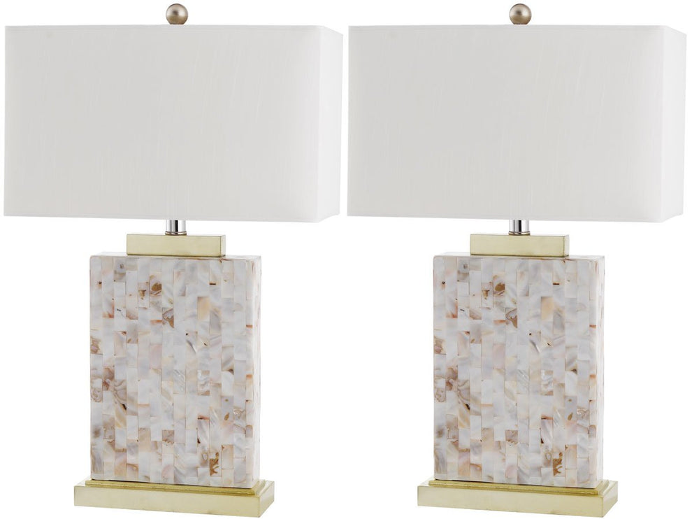 Safavieh Tory 24.5-Inch H Shell Table Lamp Set Of 2 - Cream | Table Lamps | Modishstore - 2