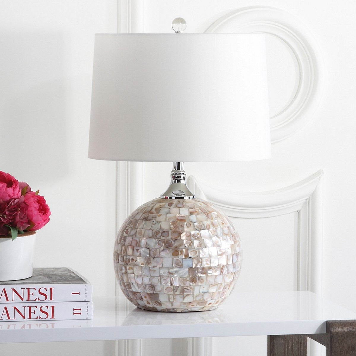 Safavieh Nikki 22.5-Inch H Shell Table Lamp Set Of 2 - Cream | Table Lamps | Modishstore