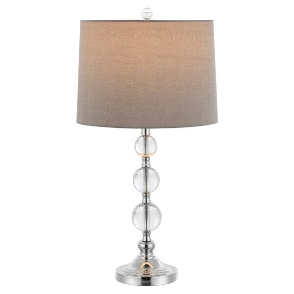 Safavieh Keeva, 27 Inch, Clear/Chrome, Crystal/Iron Table Lamp Set Of 2 W/ Usb Port ‰ÛÒ Grey Shades? Set Of 2 - Clear | Table Lamps | Modishstore - 2