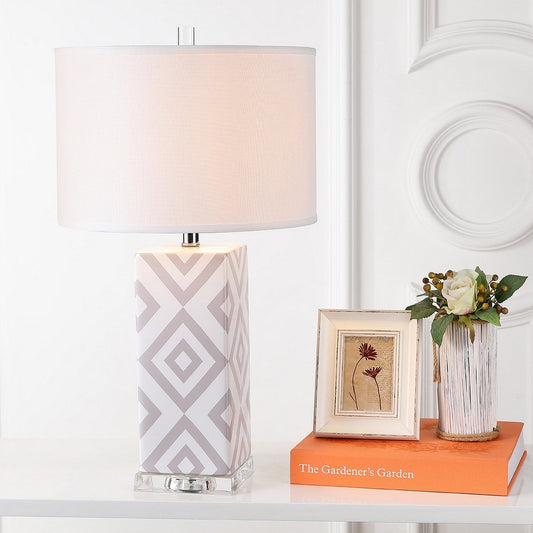 Safavieh Diamonds 27-Inch H Table Lamp Set Of 2 - Grey | Table Lamps | Modishstore