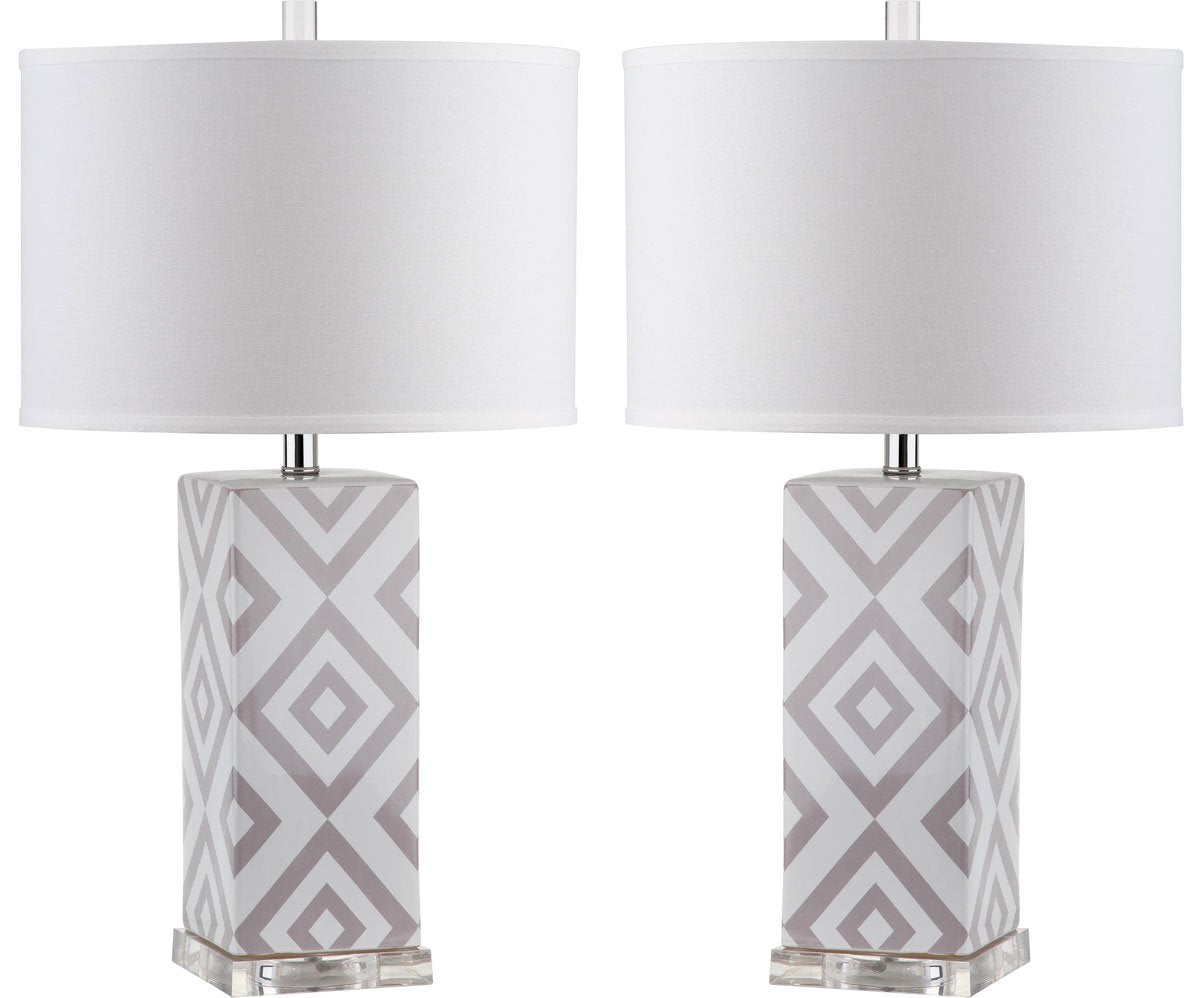 Safavieh Diamonds 27-Inch H Table Lamp Set Of 2 - Grey | Table Lamps | Modishstore - 2
