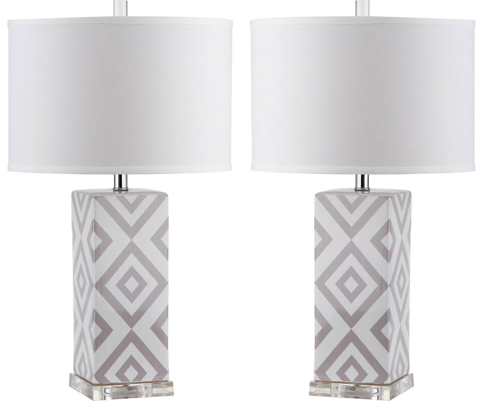 Safavieh Diamonds 27-Inch H Table Lamp Set Of 2 - Grey | Table Lamps | Modishstore - 2