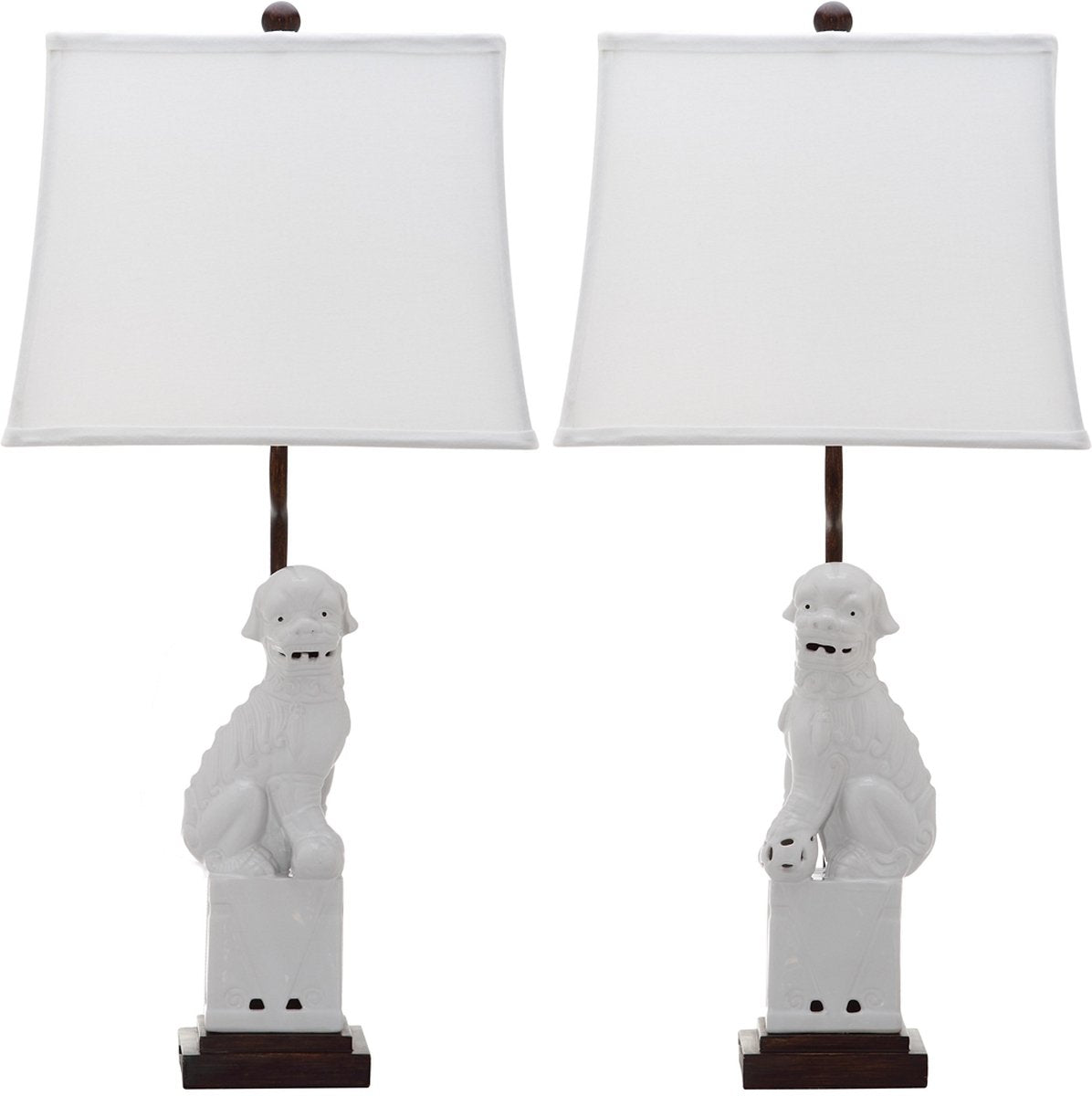 Safavieh Foo 28.5-Inch H Dog Table Lamp Set Of 2 - White | Table Lamps | Modishstore - 2