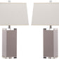 Safavieh Deco 27-Inch H Leather Table Lamp Set Of 2 - Grey | Table Lamps | Modishstore - 2